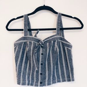 BRANDY MELVILLE NWT Blue & White Striped Crop Top